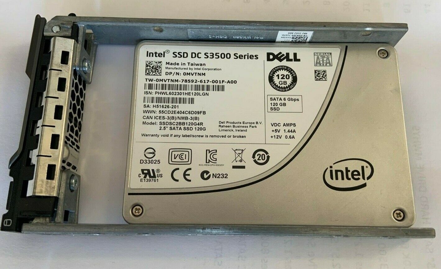 DELL 120GB 6G SSD MVTNM INTEL DC S3500 SSDSC2BB120G4R R720 R620 R420 0MVTNM