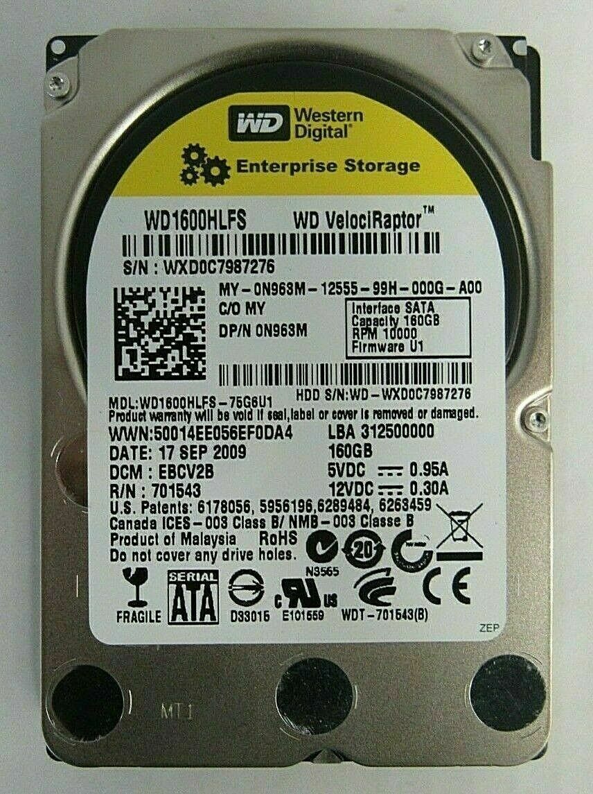 Western Digital WD1600HLFS WD VelociRaptor 160 GB 2.5" 10K SATA II Hard Drive