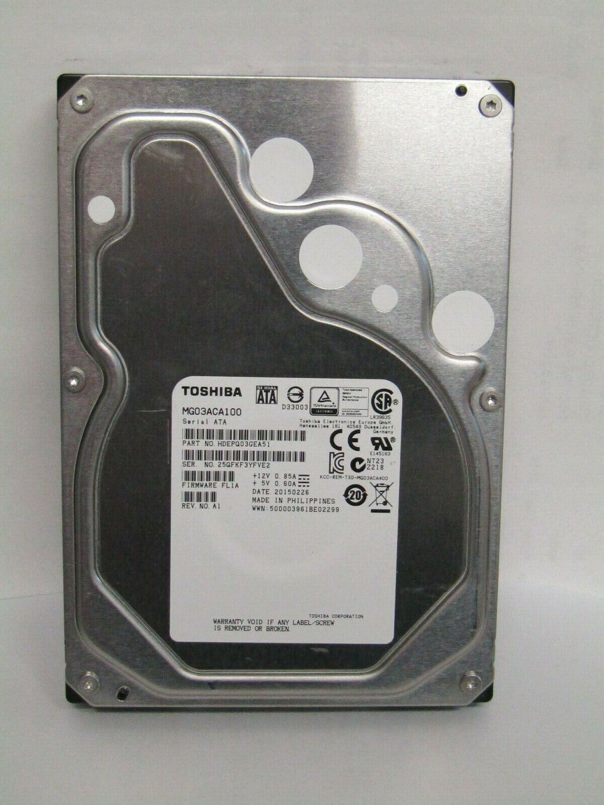 Toshiba 1TB 3.5" SATA Desktop PC Hard Drive MG03ACA100 7200RPM