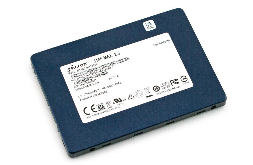 Micron 5100 MAX 480GB SATA 6Gb/s 2.5" SSD MTFDDAK480TCC enterprise 3D eTLC