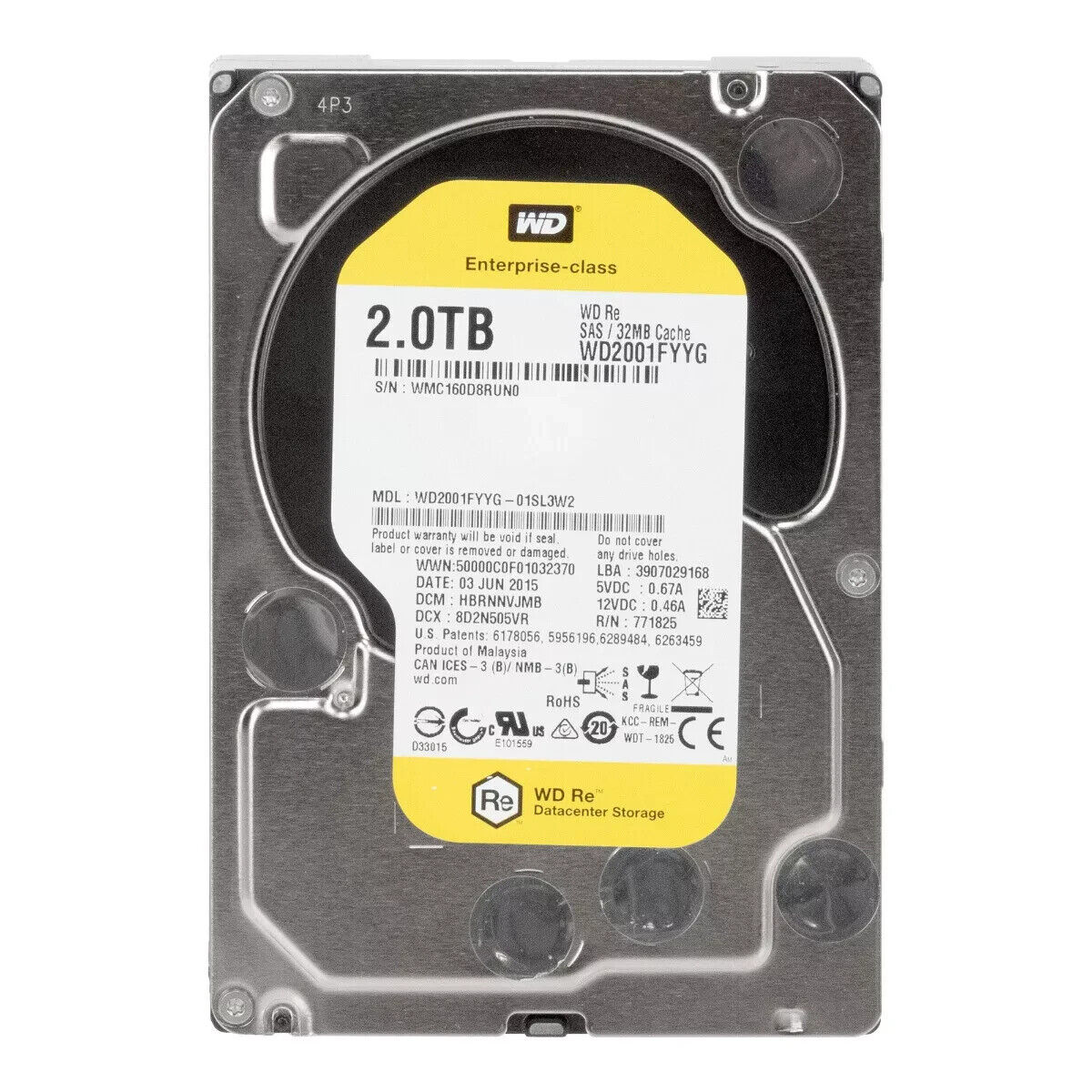 WD 2TB WD2001FYYG SAS 32MB 7.2k 3.5" new hard dive