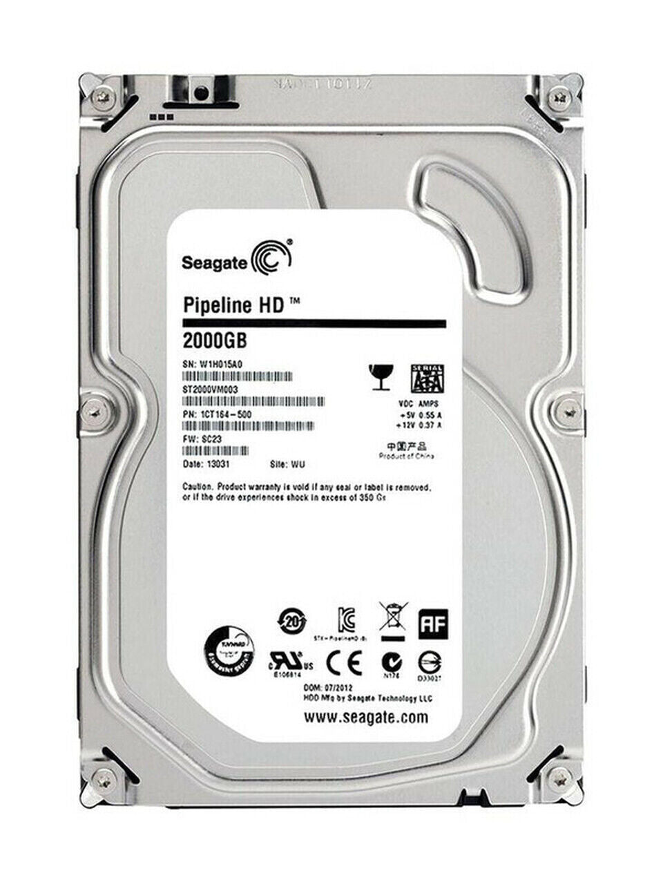 Seagate Video ST2000VM003 2TB 5900RPM 64MB SATA 6.0Gb/s 3.5" CCTV DVR security