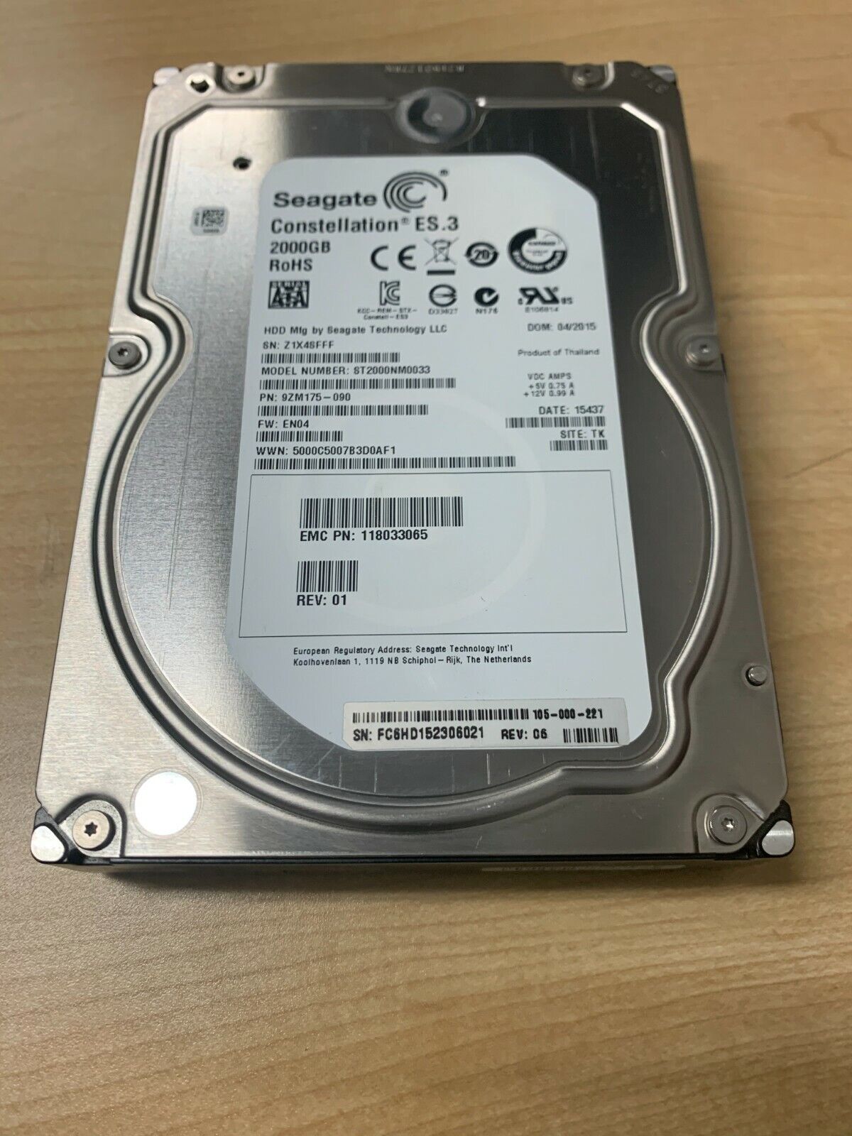 EMC 2TB, 7200RPM, SATA for Avamar Gen4S Node - 118033065