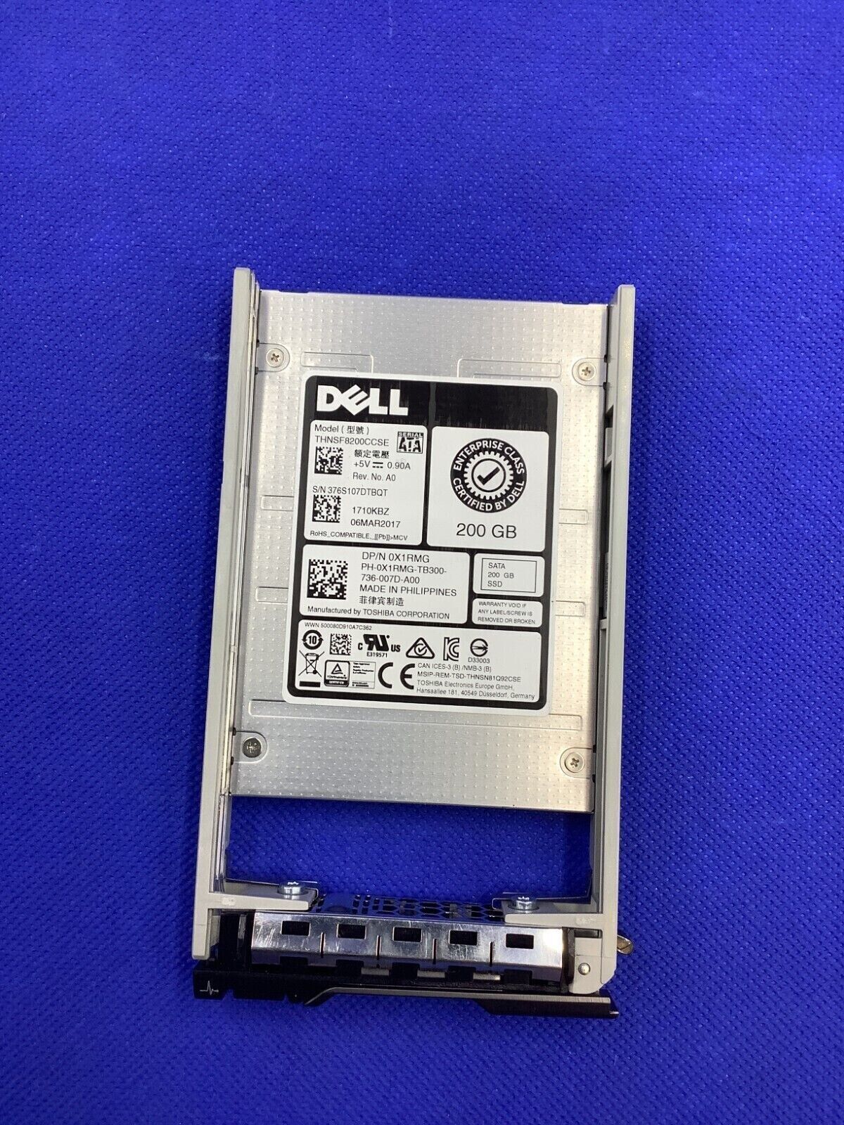 0X1RMG Dell 200GB 6G MLC uSATA MU Mix Use 2.5'' SSD w/ Tray THNSF8200CCSE X1RM