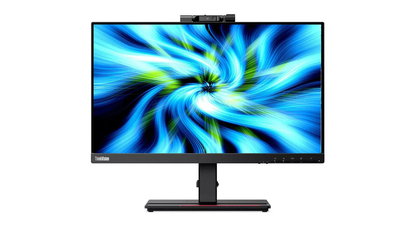 Lenovo Think Vision T22v-20 21.5" FHD VoIP Camera Speakers Mic HDMI Monitor LCD