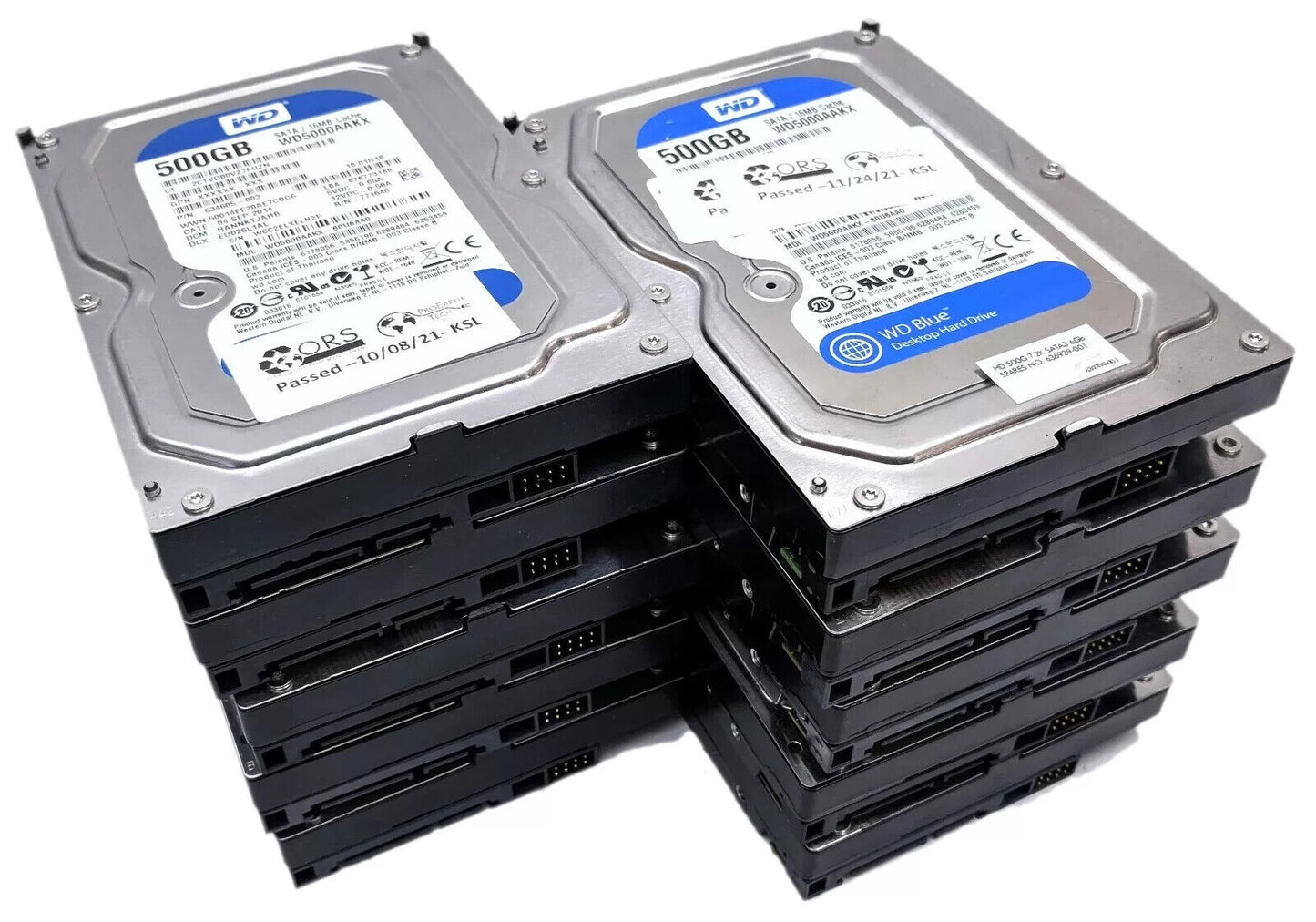 Lot 10 Western Digital WD Blue 500GB 7200RPM 3.5" Hard Drive HDD mix WD5000AAKX