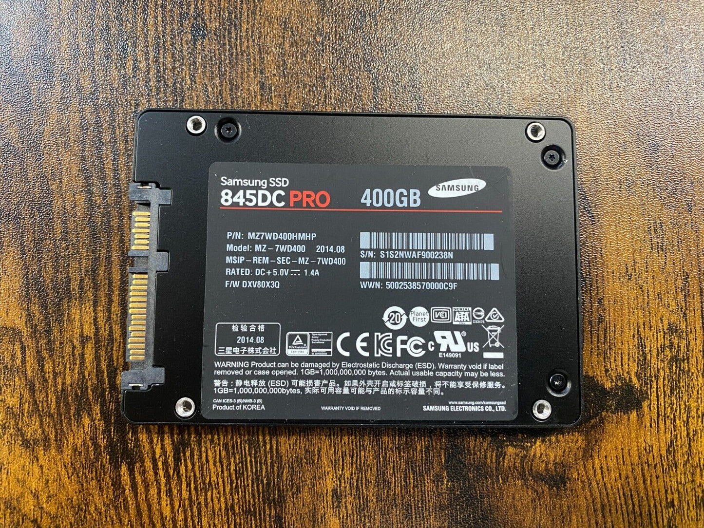 MZ-7WD400 SAMSUNG 845DC PRO 400GB SATA 2.5" SSD hard drive HDD