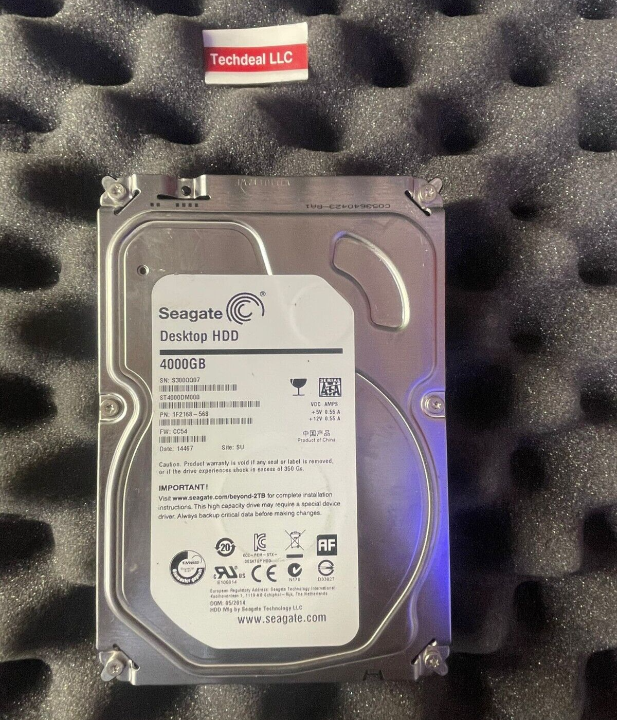 Seagate ST4000DM000 4TB SATA 6 Gb/s 64MB 5900 RPM Desktop HDD 3.5 inch