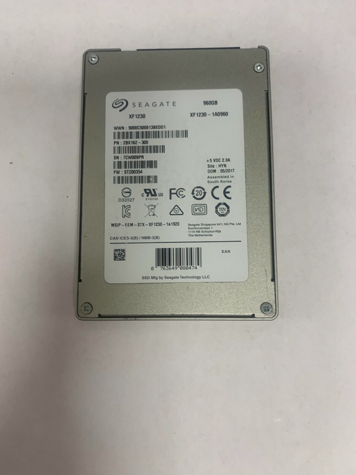Seagate XF1230-1A0960 Nytro 960Gb SATA-6.0Gbps 7mm 2.5-Inch eMLC Internal SSD