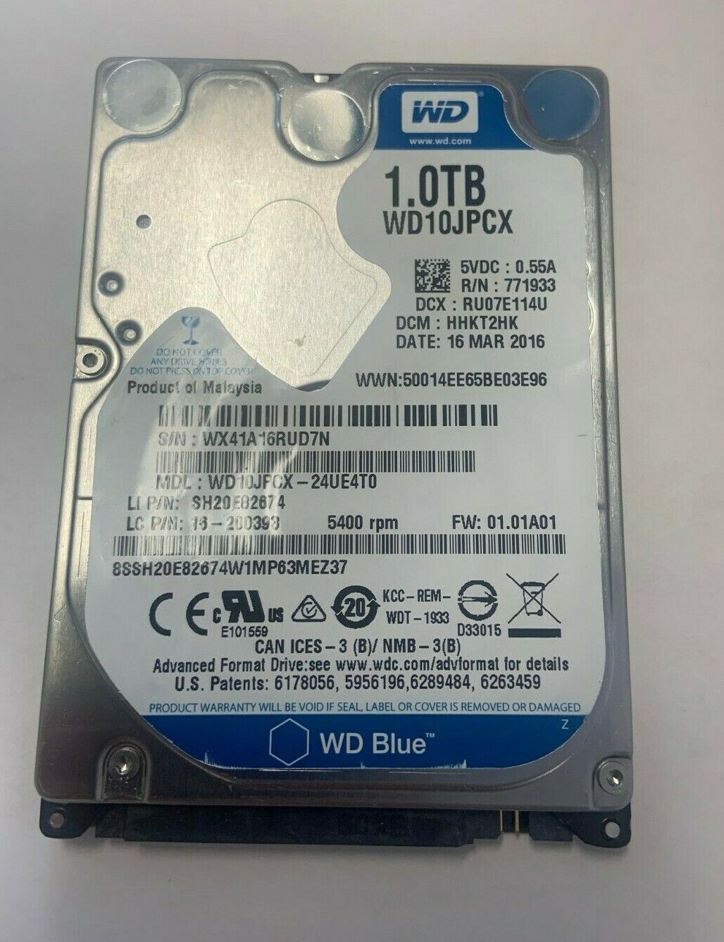 1TB WD WD10JPCX HARD DISK DRIVE WD10JPCX-24UE4T0