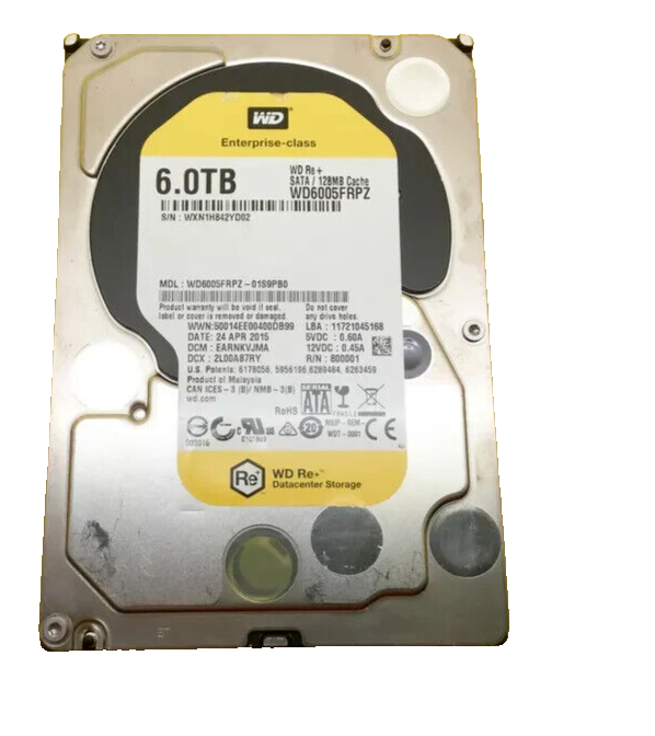 Western Digital Re+ 6TB SATA 6Gbps 128MB Cache 3.5'' HDD WD6005FRPZ New