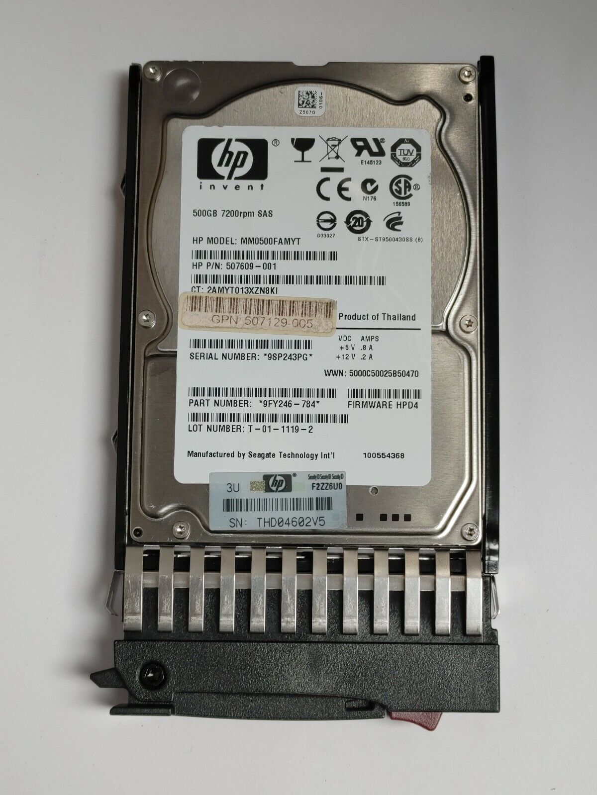 507609-001 HP 500GB 6G SAS 7.2K rpm SFF 2.5" Dual Port Hard Drive