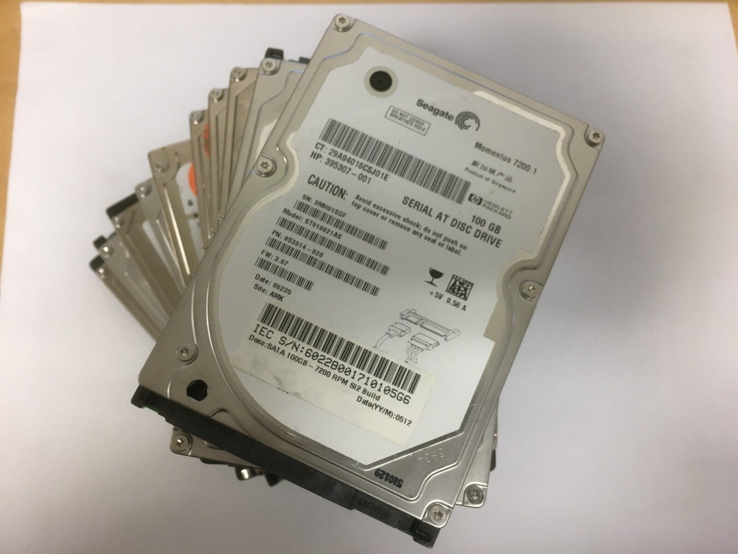 Lot of 10 100GB 5400/7200RPM 2.5" Assorted SATA Hard Drives WD HITACHI SEAGATE