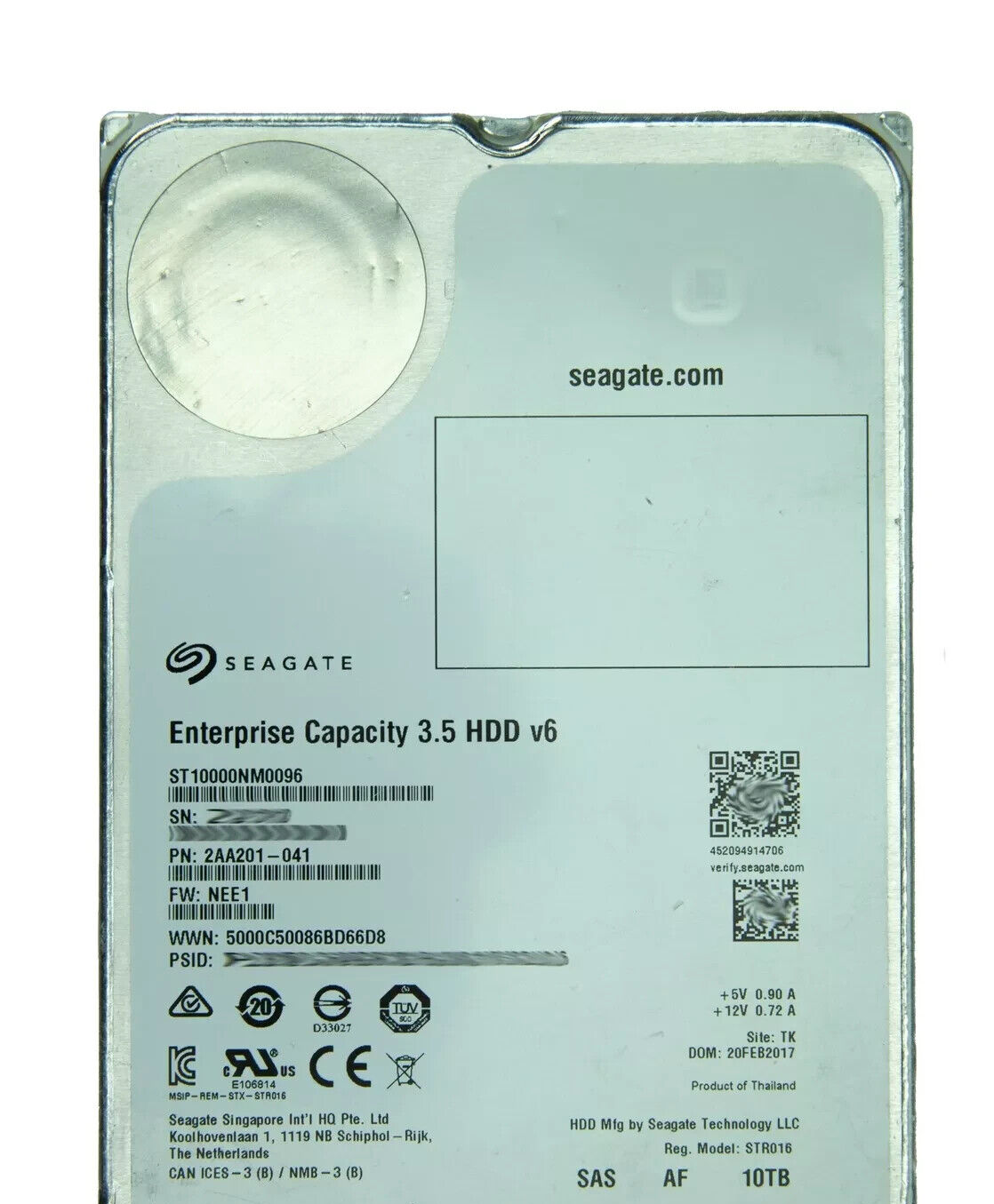 Seagate Exos X10 ST10000NM0096 10TB 7.2K 3.5" SAS 12Gbps 512e 256MB Hard Drive