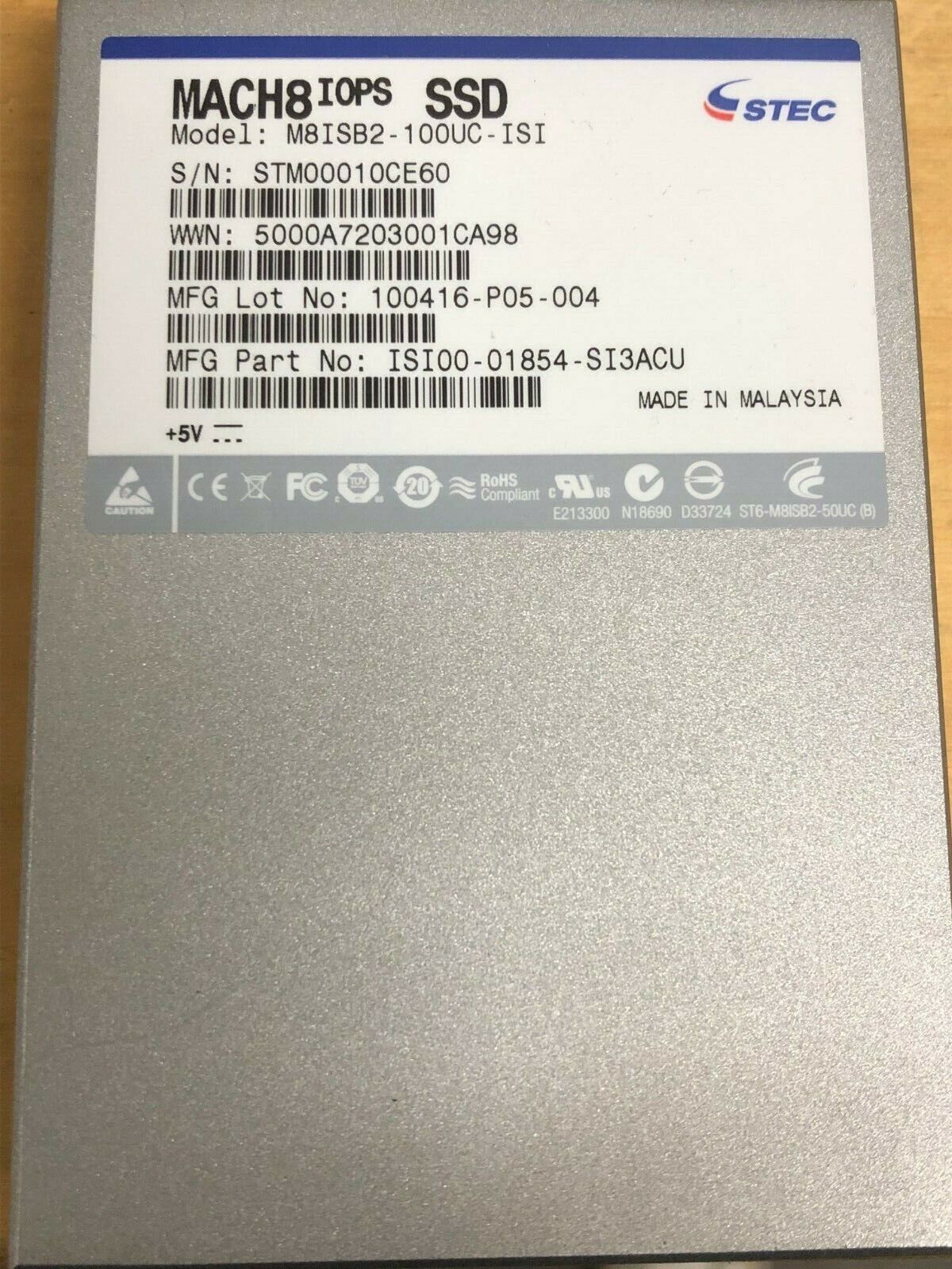 100GB MACH8 IOPS SSD DRIVE M8ISB2-100UC-ISI ISI00-01854-SI3ACU
