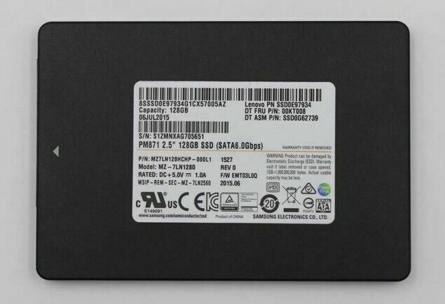 Samsung SSD PM871 2.5" 7MM 128GB MZ-7LN1280 Solid State Drive