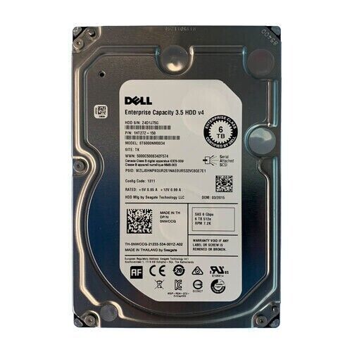 DELL/SEAGATE NWCCG ST6000NM0034 6TB 7.2K SAS 3.5" HDD HARD DRIVE
