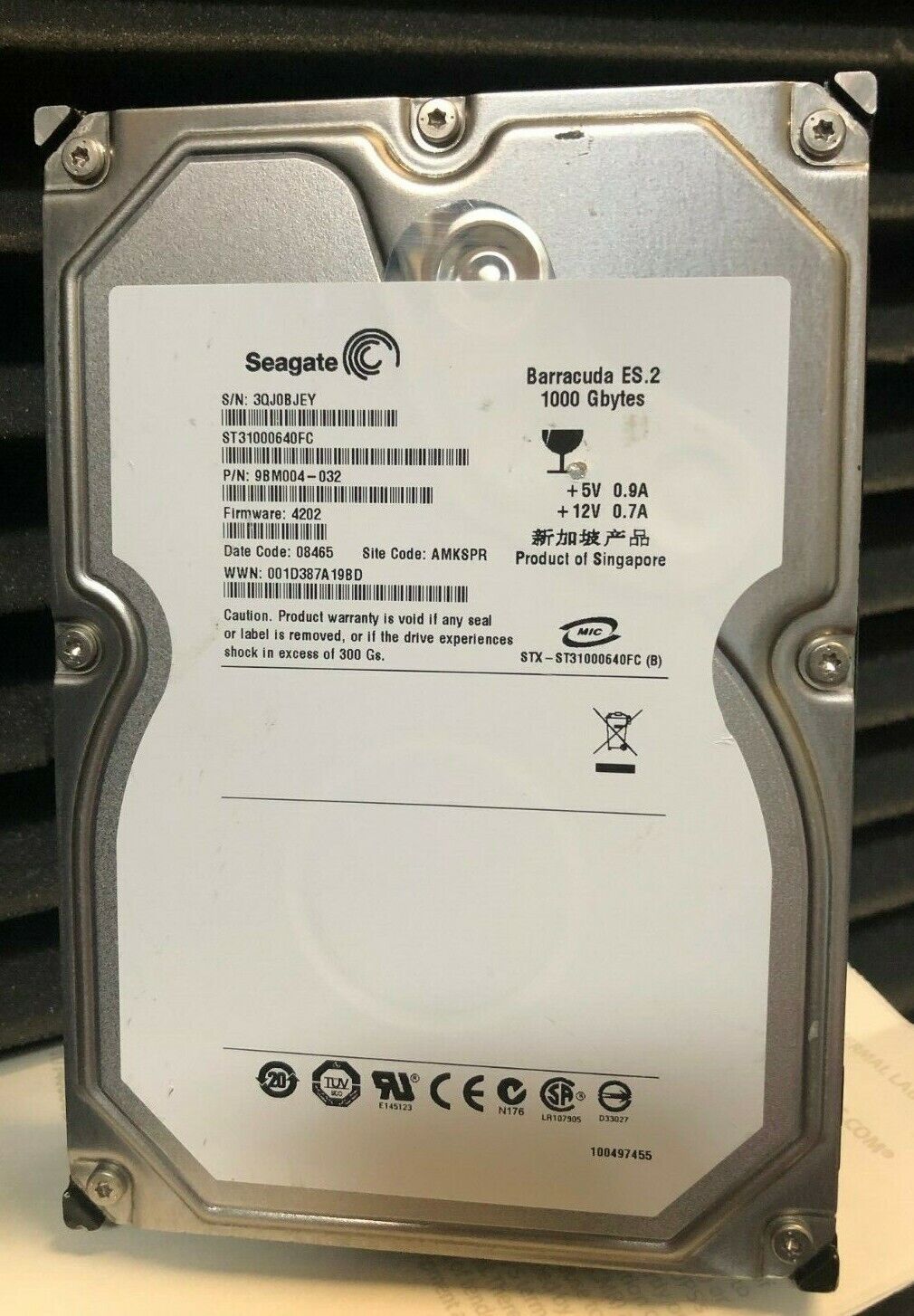 SEAGATE ST31000640FC 1TB FATA 7.2K FC Fibre Channel HDD 9BM004-032 Barracuda ES2