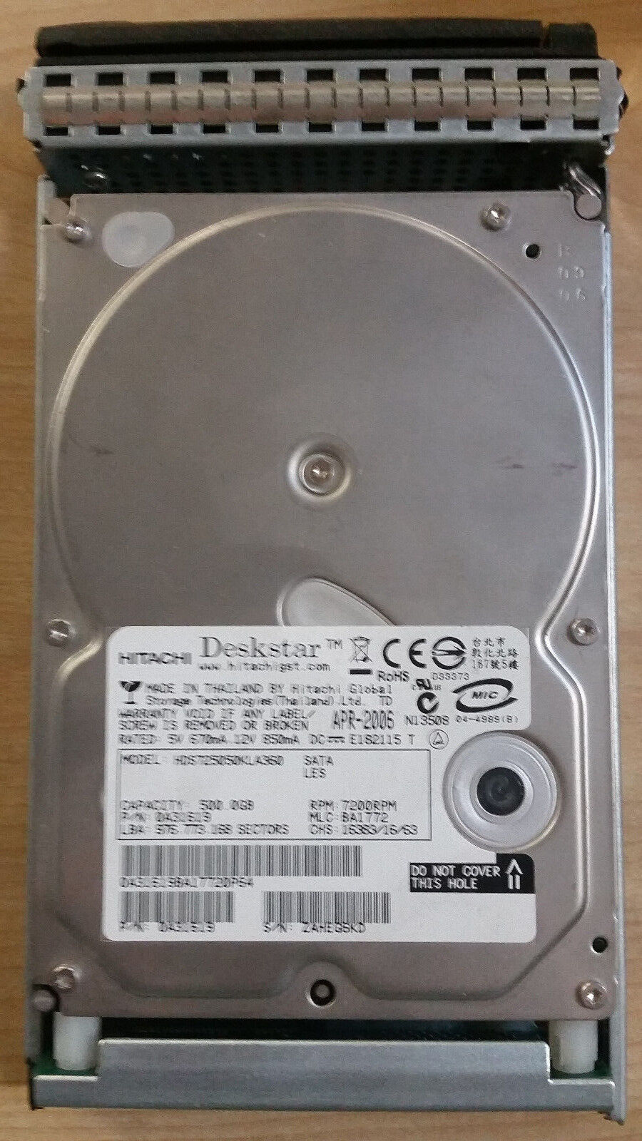 Hitachi Deskstar HDS725050KLA360 500 GB, Internal, 7200 RPM Sata 3.5" TRAY