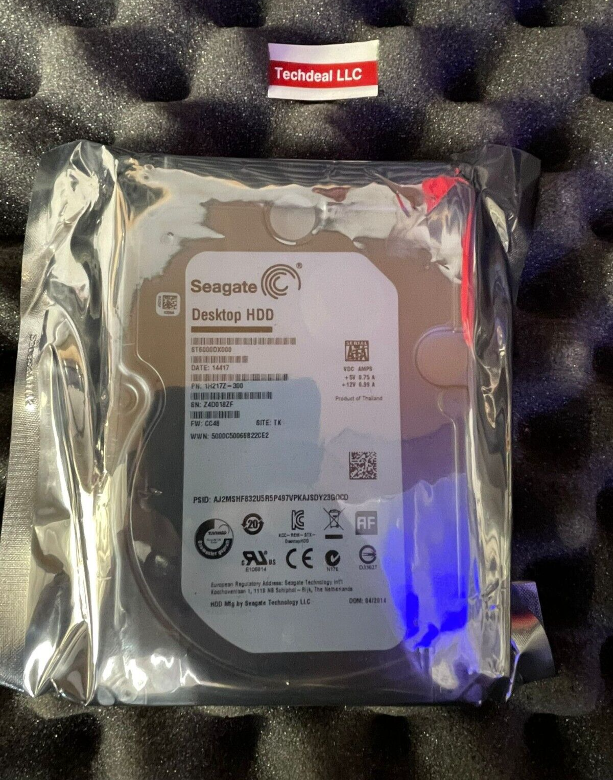 Seagate 6TB 7200RPM 256MB SATA 6.0 Gb/s 3.5" Desktop Hard Drive ST6000DX000 HDD