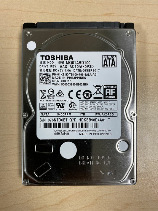 Toshiba MQ01ABD100 1TB 5400RPM 2.5" SATA 3Gb/s Hard Drive for PS4, PS3, Laptop