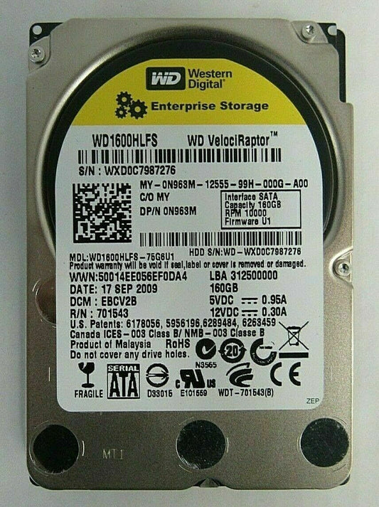 Western Digital WD1600HLFS WD VelociRaptor 160 GB 2.5" 10K SATA II Hard Drive