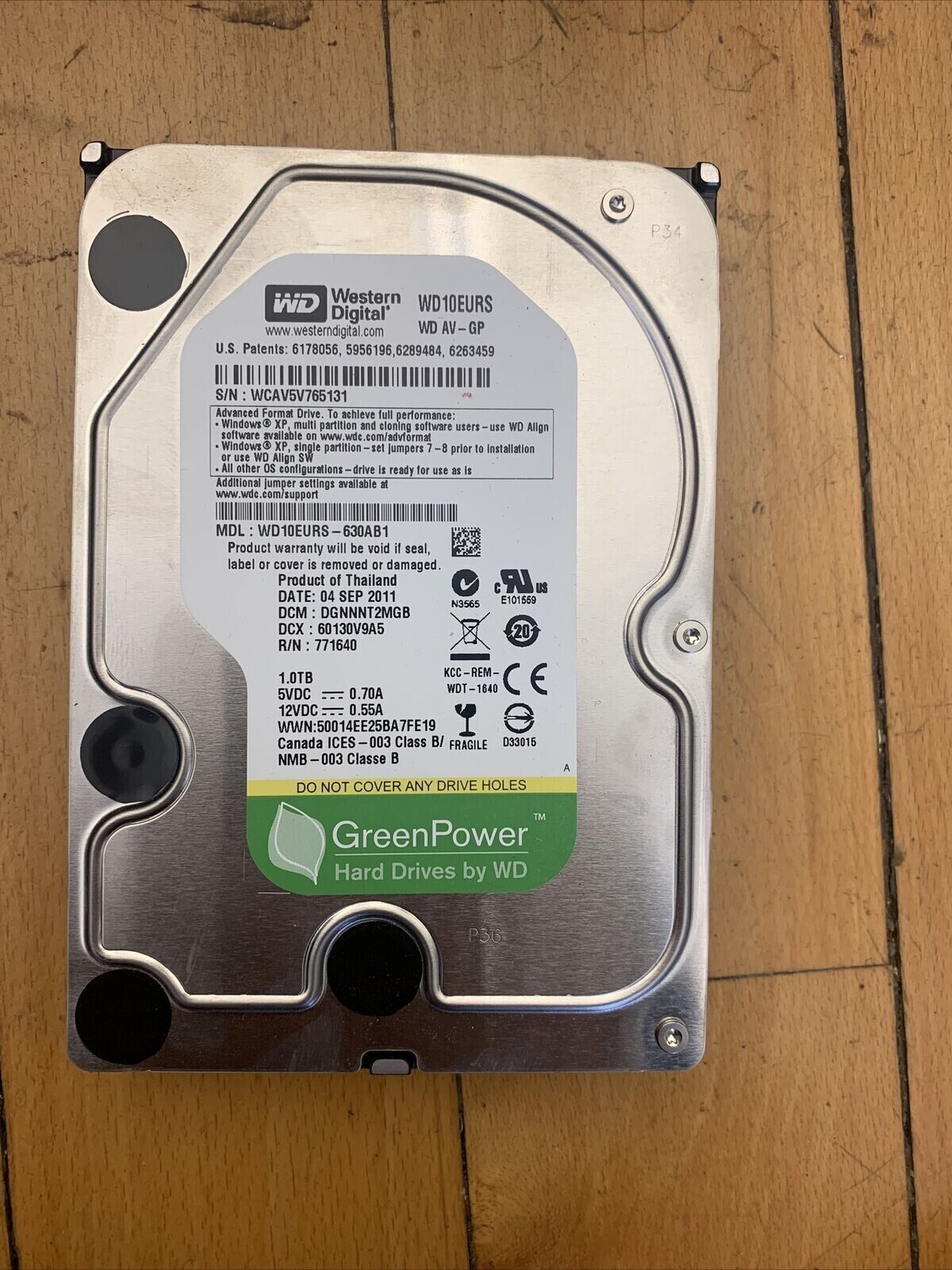 Western Digital AV-GP WD10EURS 1TB 64MB SATA 3.5" Internal Hard DVR Video HDD