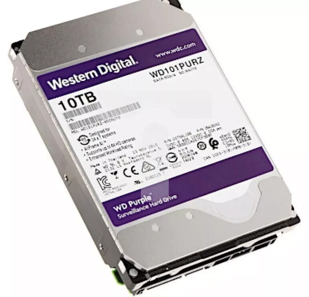10TB WD101PURZ WD Purple Surveillance Hard Drive 24/7 SATA 3.5"HDD DVR Video