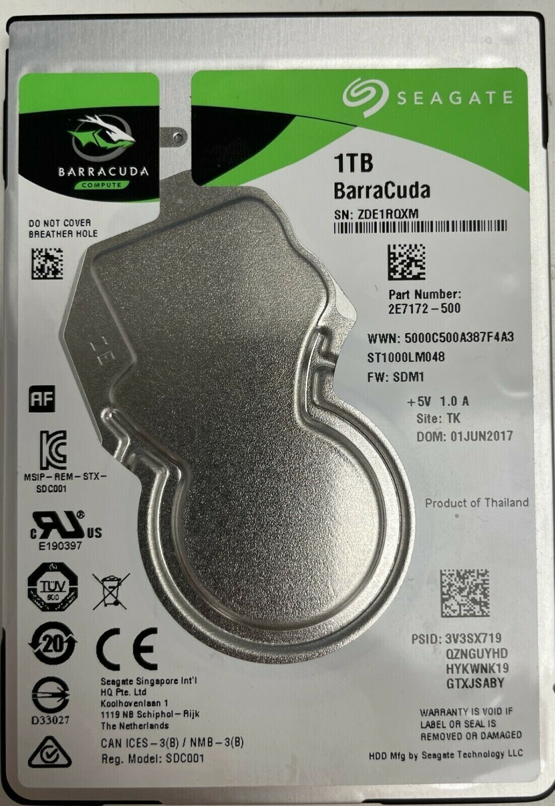Seagate Barracuda Green ST1000LM048 1TB 2.5" SATA Laptop Hard Drive