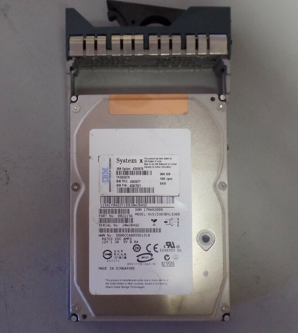 IBM Seagate 300GB 15K 3G LFF 3.5" SAS HARD DRIVE 43W7521 Hard Disk Drive