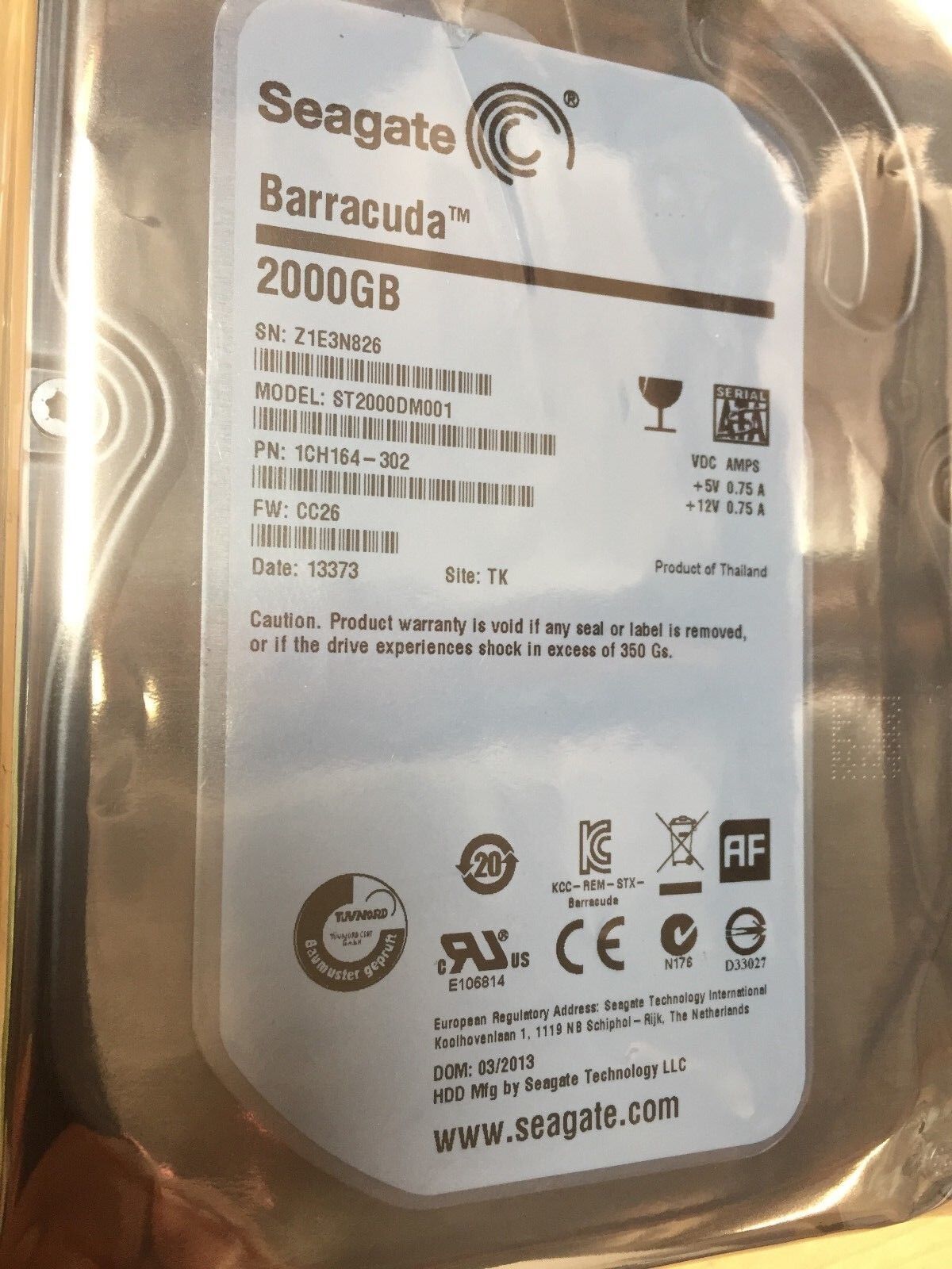 Seagate HDD Barracuda 2TB Internal Hard Drive 7200RPM 64MB 3.5" ST2000DM001 DVR
