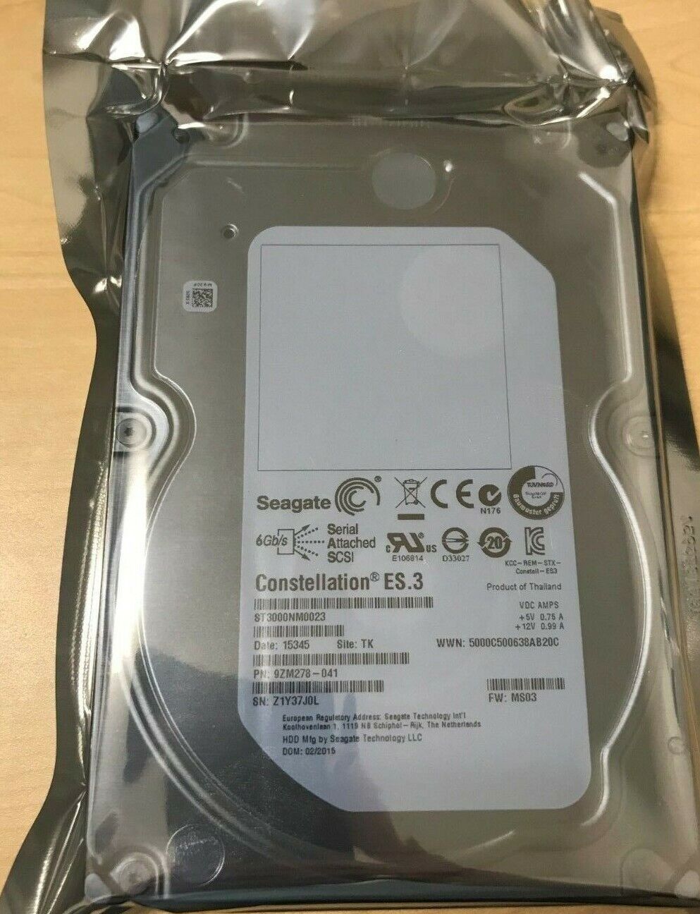 Seagate Constellation ES.3 3TB SAS 128MB 7.2K 6Gb/s Enterprise HDD