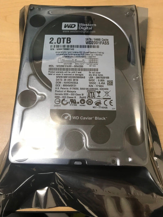 WD WD2001FASS 2 TB Caviar Black SATA 3 GB/s 7200 RPM 64 MB Cache Hard Drive hdd