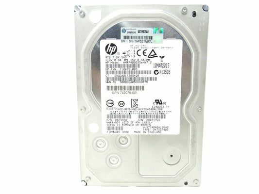 HP 710489-003 3.5" 4TB 7.2K SAS 6Gb/s 64MB Server Hard Drive HUS724040ALS640
