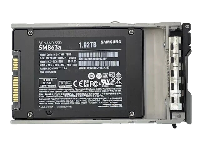SAMSUNG MZ-7KM1T9N SM863A 1.92TB 2.5 SATA 6Gb/s SSD MZ7KM1T9HMJP