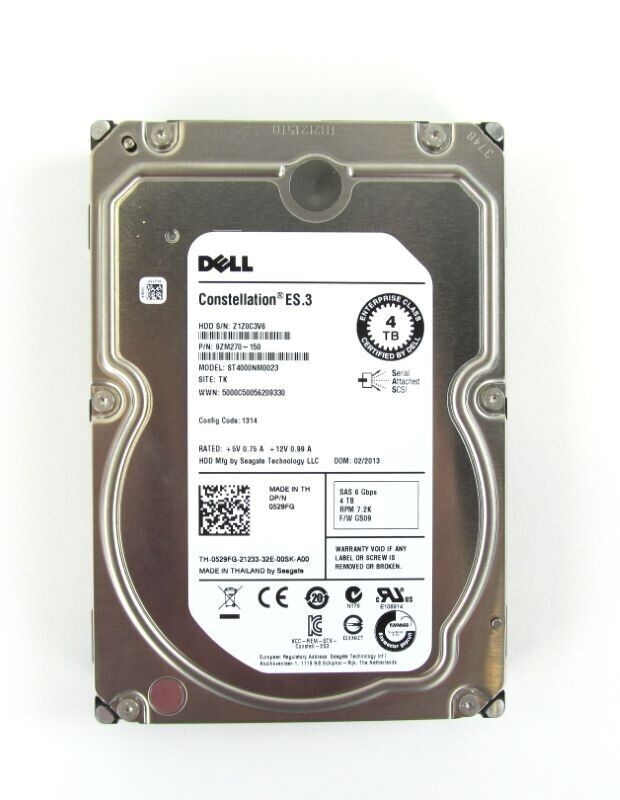 529FG ST4000NM0023 Dell POWEREDGE 4TB 7.2k 6Gbps 3.5" SAS Hard Drive HDD tray