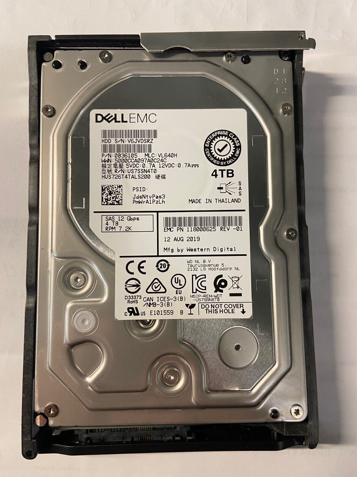 DELL/EMC HUS726T4TALS200 0B36105 US7SSN4T0 4TB 7.2K 3.5'' SAS 12Gb/s DS620