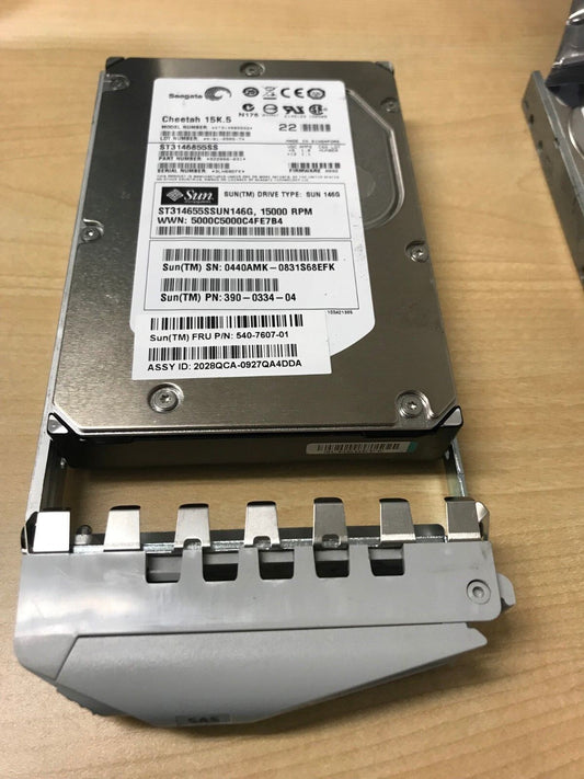 Sun 390-0334 Seagate 146GB 15000 3.5'' SAS HDD ST314655SSUN146G Hard Disk Drive