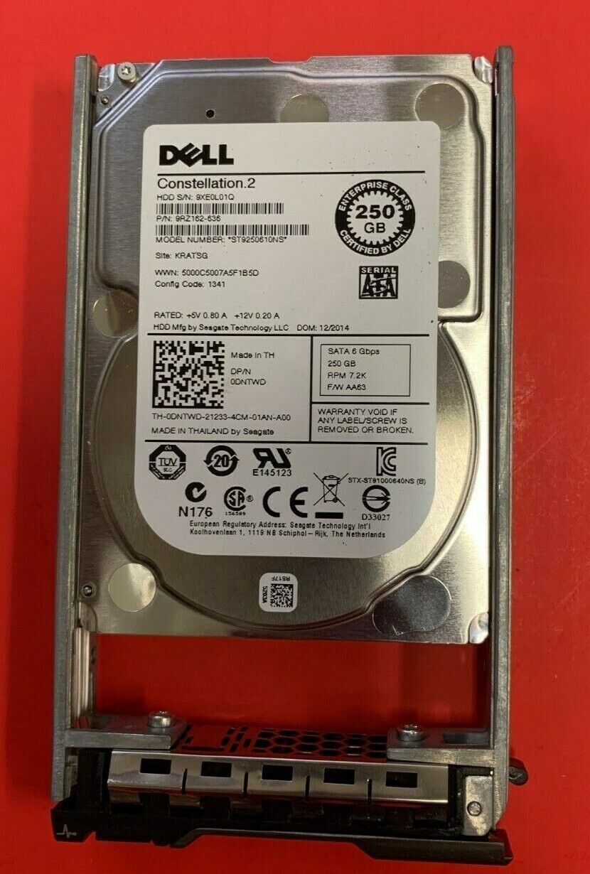 DELL CONSTELLATION.2 DNTWD ST9250610NS 250GB 7.2K 6G SFF 2.5" SATA HARD DRIVE