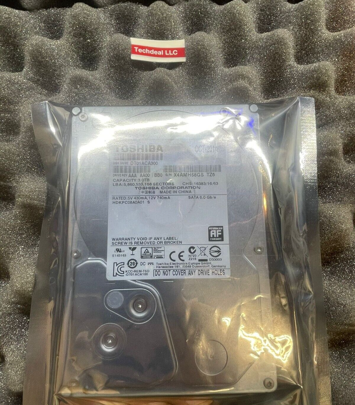 Toshiba 3TB Internal 7200RPM 3.5"  DT01ACA300 HDD (Toshiba HDKPC08 Hard Drive