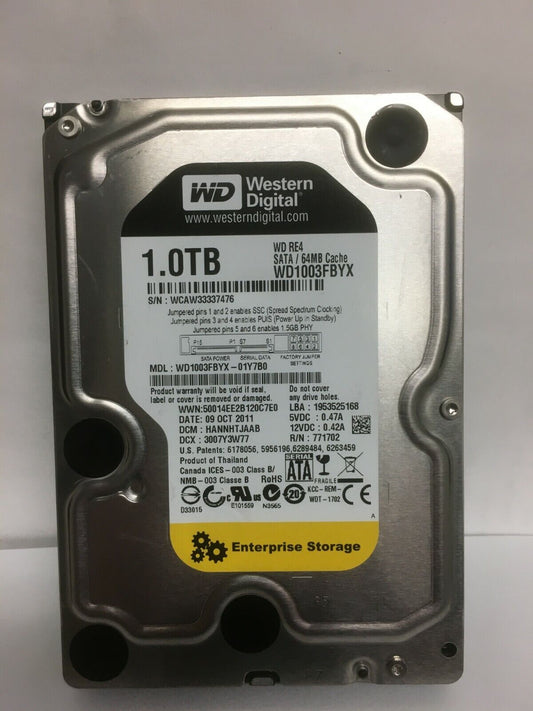 Western Digital WD1003FBYX 3.5" 1TB 7200RPM SATA 64MB 3Gbps RE4 HDD Hard Drive