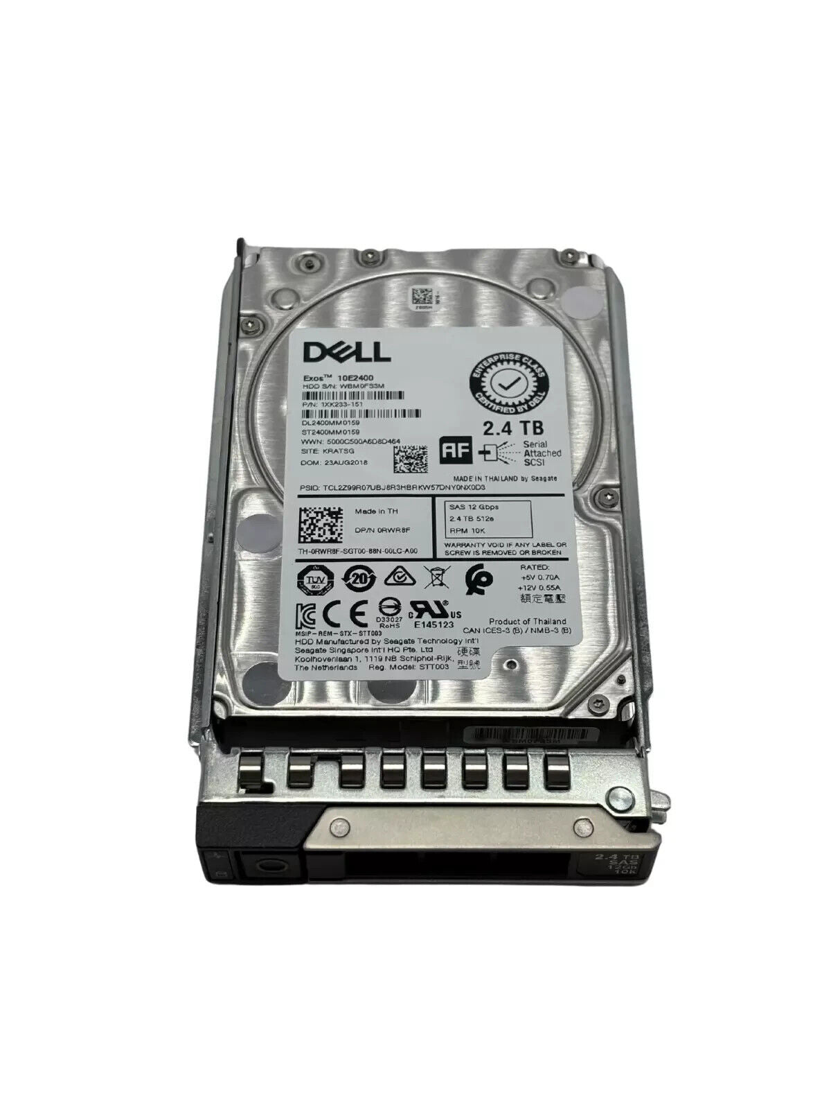 Dell RWR8F 2.4TB 12G SAS 10K 2.5" Hard Drive ST2400MM0159 1XK233-151 w60