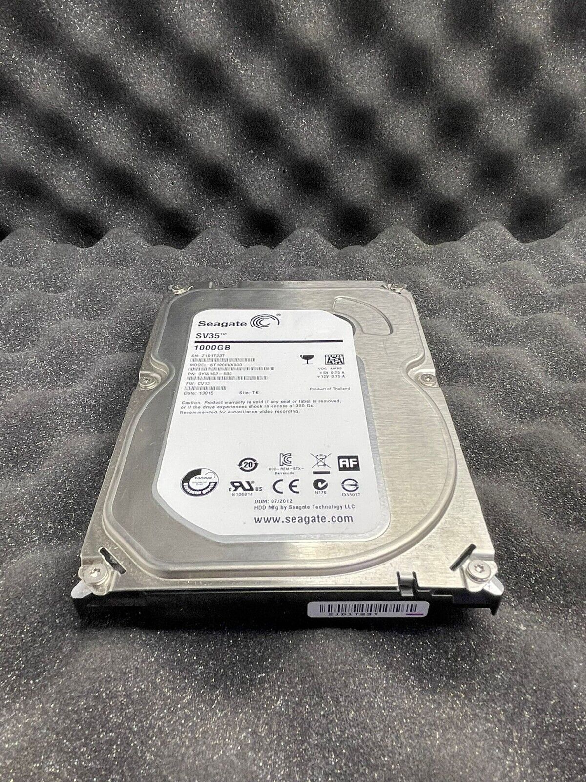 Seagate sv35 ST1000VX000 1TB 7200 RPM 64MB Cache SATA 6.0Gb/s 3.5" Surveillance