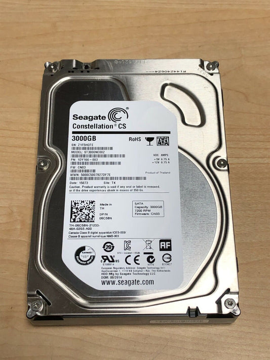 6C58N Dell 3TB 7200RPM SATA 6Gbps 64MB Cache 3.5" Hard Drive ST3000NC002