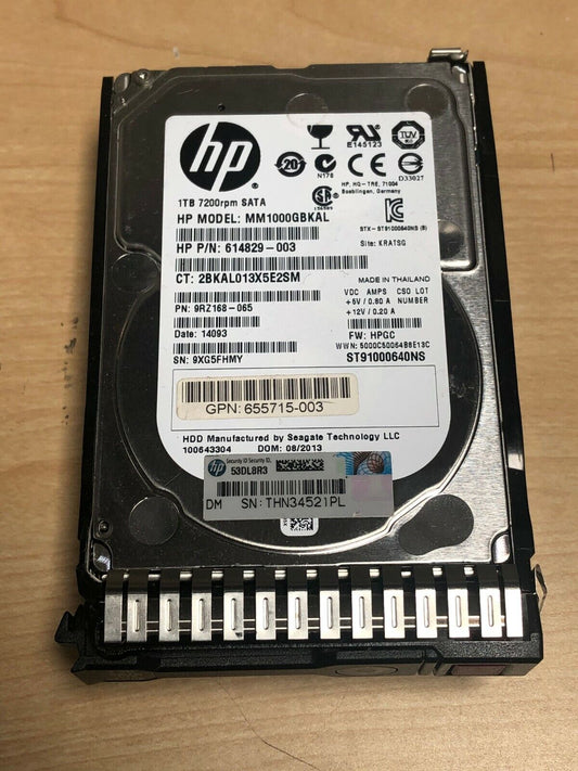 HP 1TB 6G 7.2K 2.5" SATA 655715-003 614829-003 HDD Hard Drive g8 g9