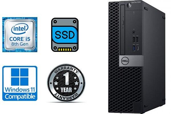 DELL i5-8500 16GB DDR4 1TB SSD WiFi 4K HDMI 5060 SFF Windows 11 pro desktop PC