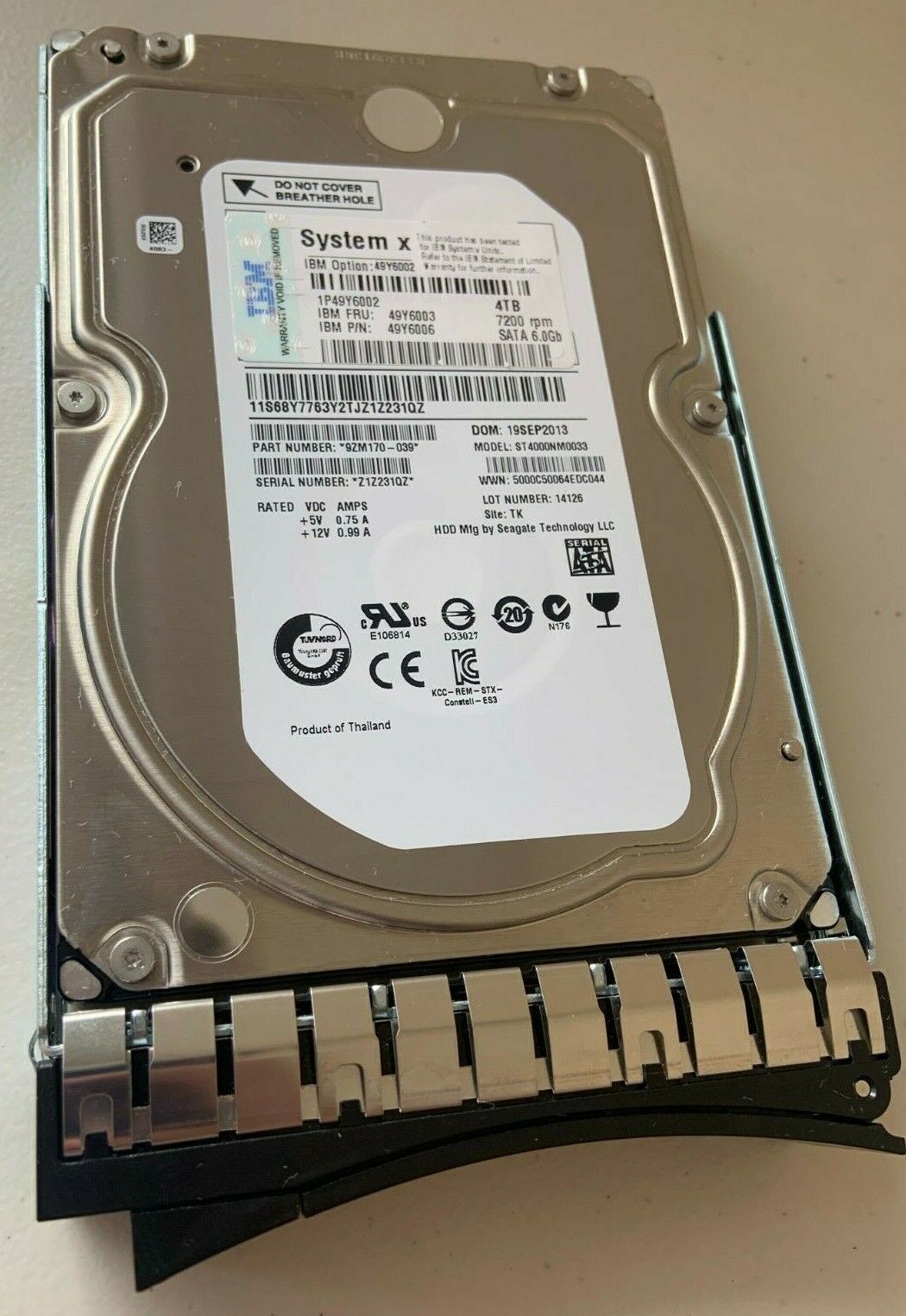 49Y6003,49Y6002,49Y6006 LENOVO 4TB SATA 7.2K 3.5" 6GBPS - G2HS