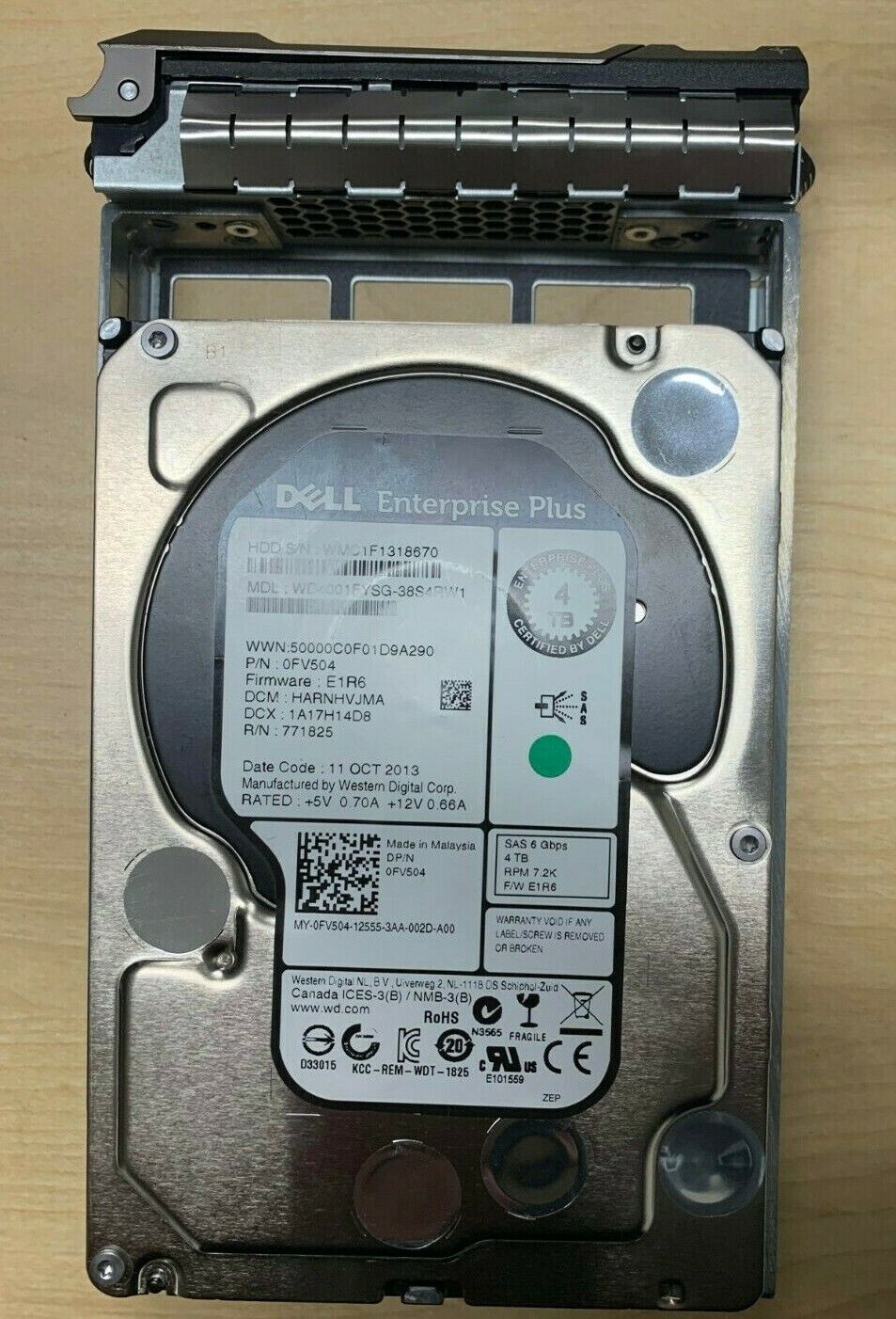 NEW FV504 DELL 4TB 7.2K SAS 3.5" 6Gb/s HDD PowerEdge Servers hard drive tray