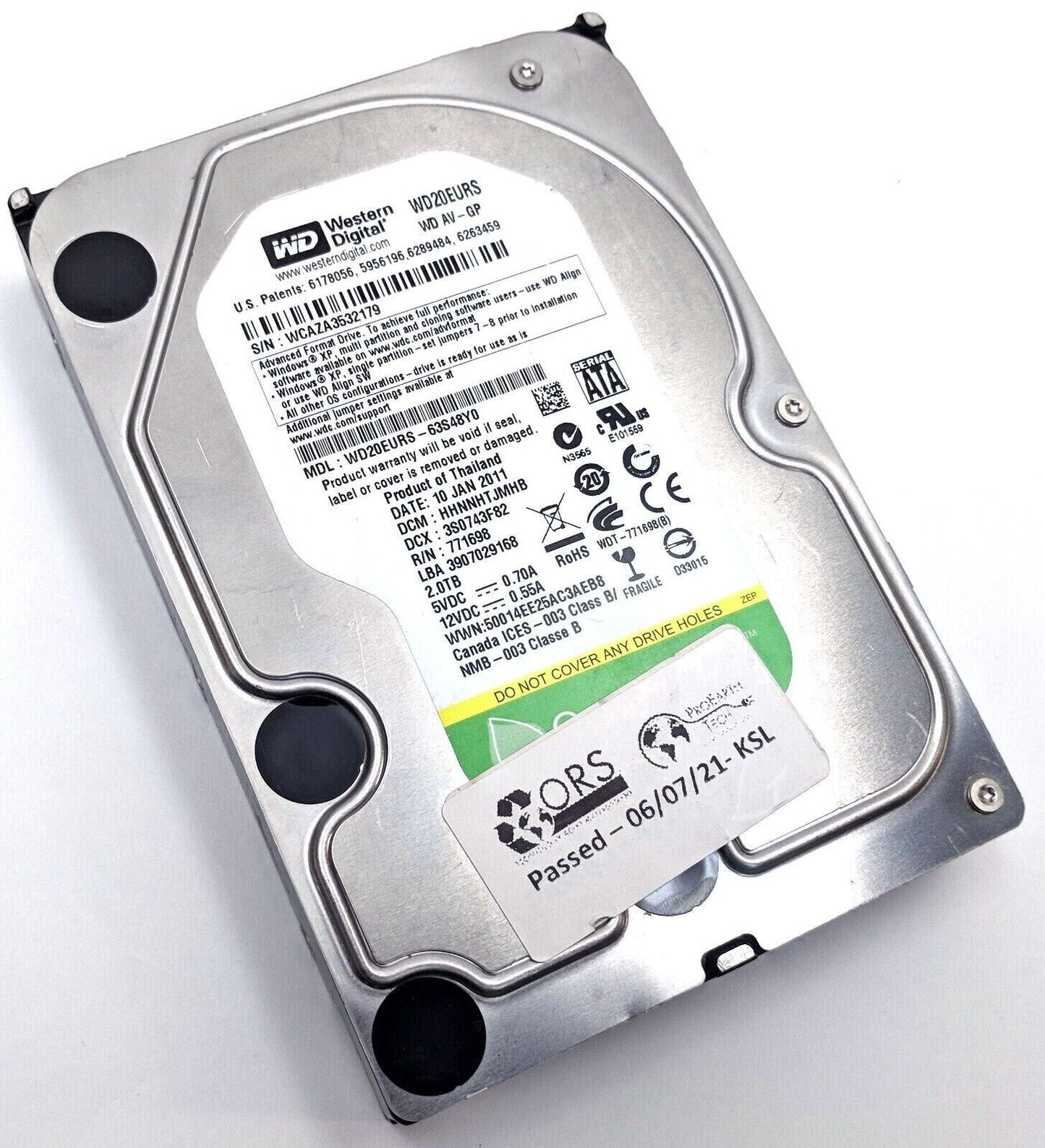 Western Digital GreenPower WD AV-GP 2TB 7200 RPM 3.5" Hard Drive HDD WD20EURS