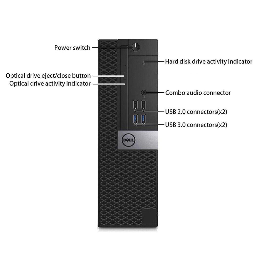 Dell Optiplex 7050 SFF PC Intel i7 32GB RAM 256gb SSD Win 10 Pro desktop PC Wifi